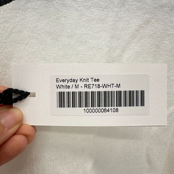 The Reset R Label Everyday Knit Tee Size M White Linen Boxy Fit Sheer Preppy NWT - Picture 9 of 12